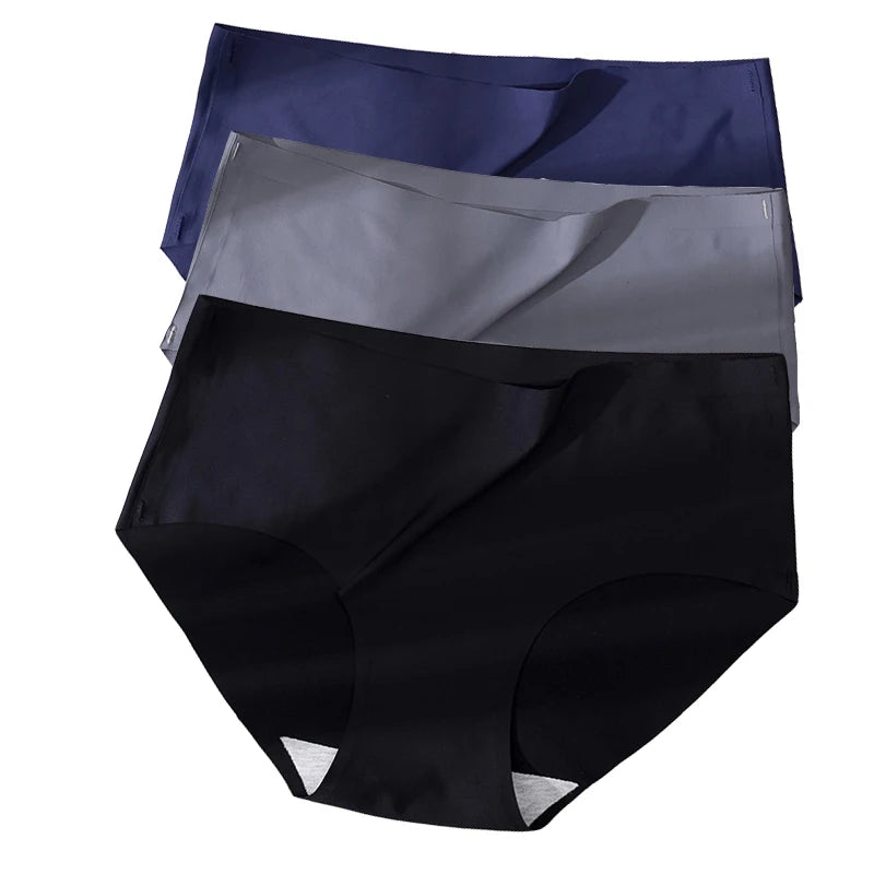 3Pc Set Plus Size Seamless Ice Silk Panty β Ultra-Soft & Breathable Underwear