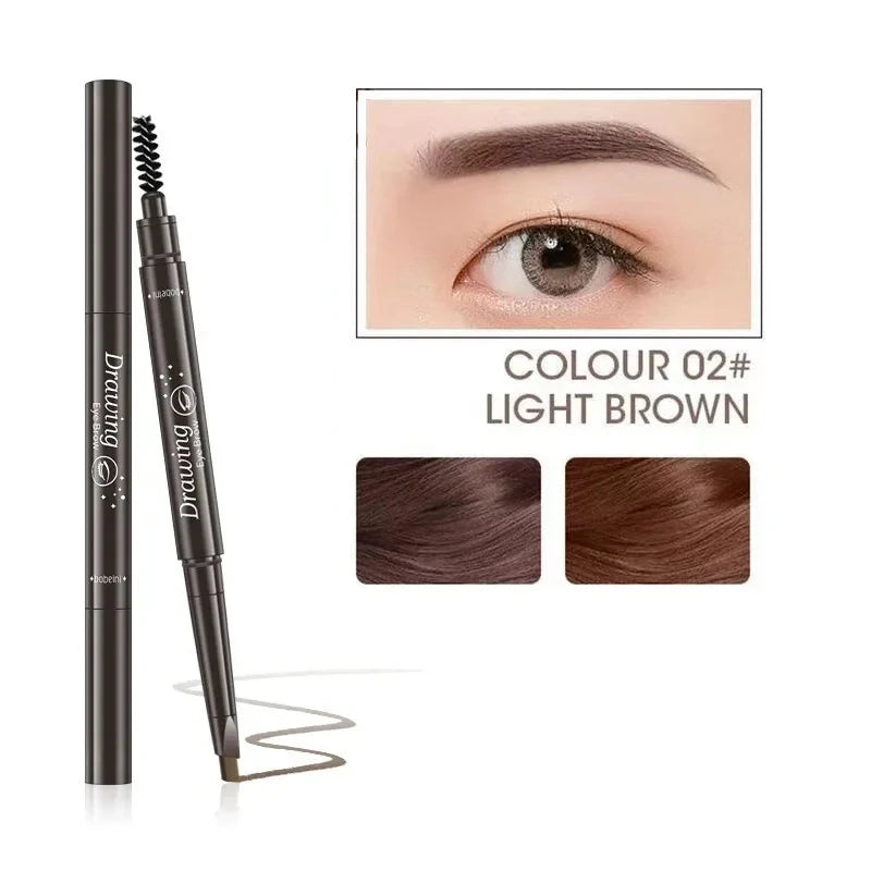 2-in-1 Waterproof Eyebrow Pencil & Brush – Long-Lasting, Natural Brow Makeup