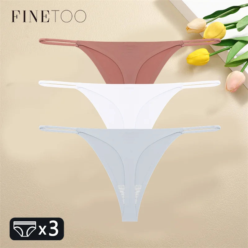 3PCS Set Seamless Thong Panty – Sexy Low Waist Bikini Panty for Women