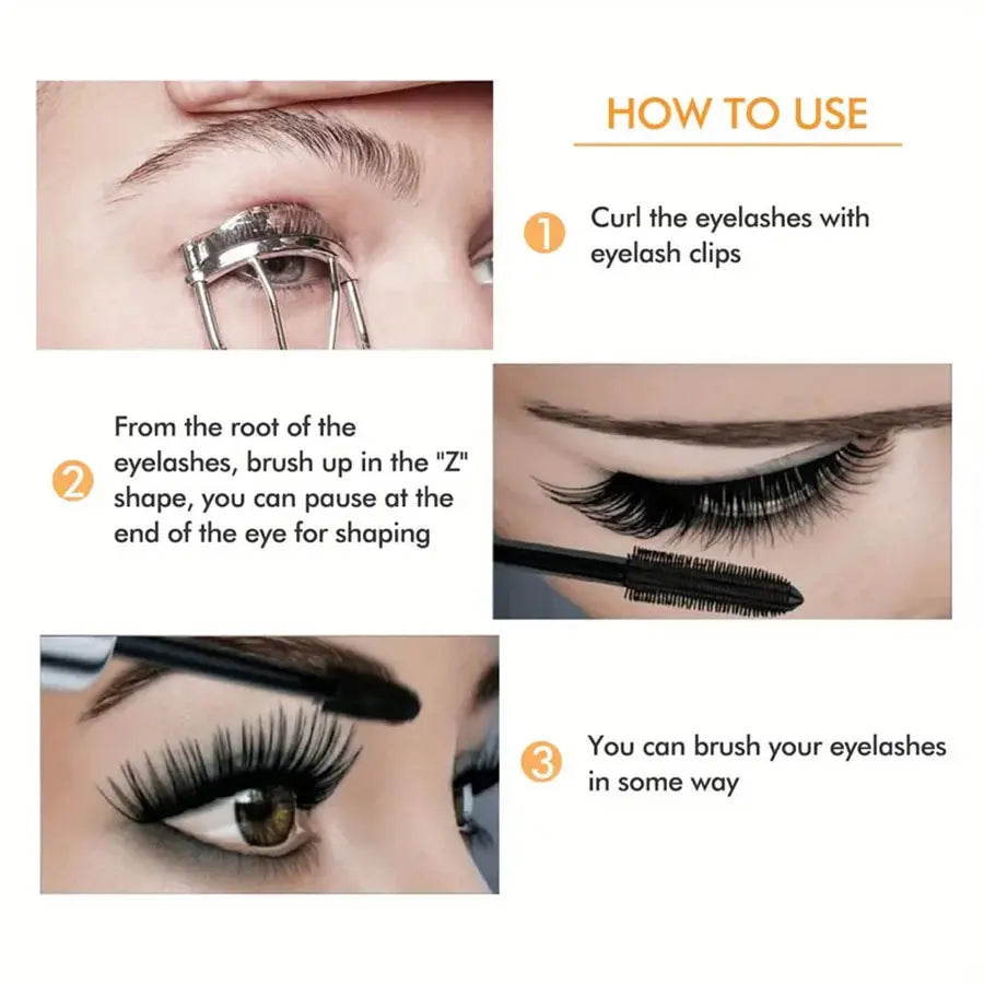 4D Volumizing Mascara – Waterproof, Smudge-Proof, Plump, Curl & Lengthen for All-Day Drama