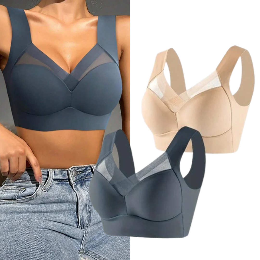 2PCS Plus Size Lace Sport Bras – Seamless, Wireless, and Shock-Proof Comfort