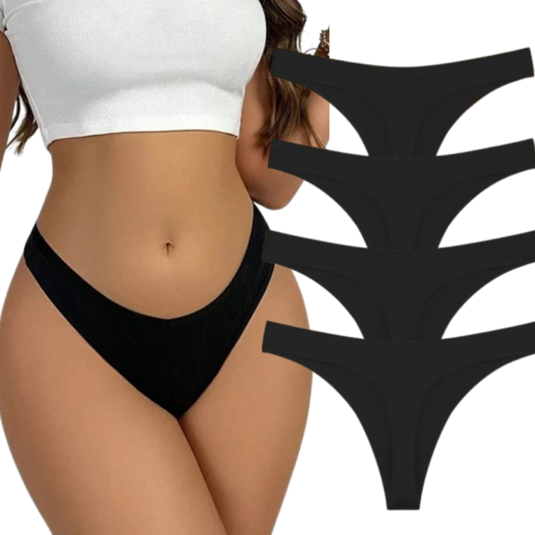 4PCS Women's Cotton Thongs Panty Set – Sexy Low Waist G-String Underwear