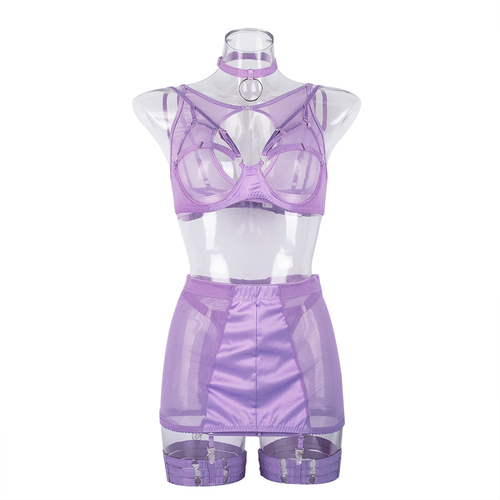 5-Pieces Fancy Sexy Transparent Bandage Outfit