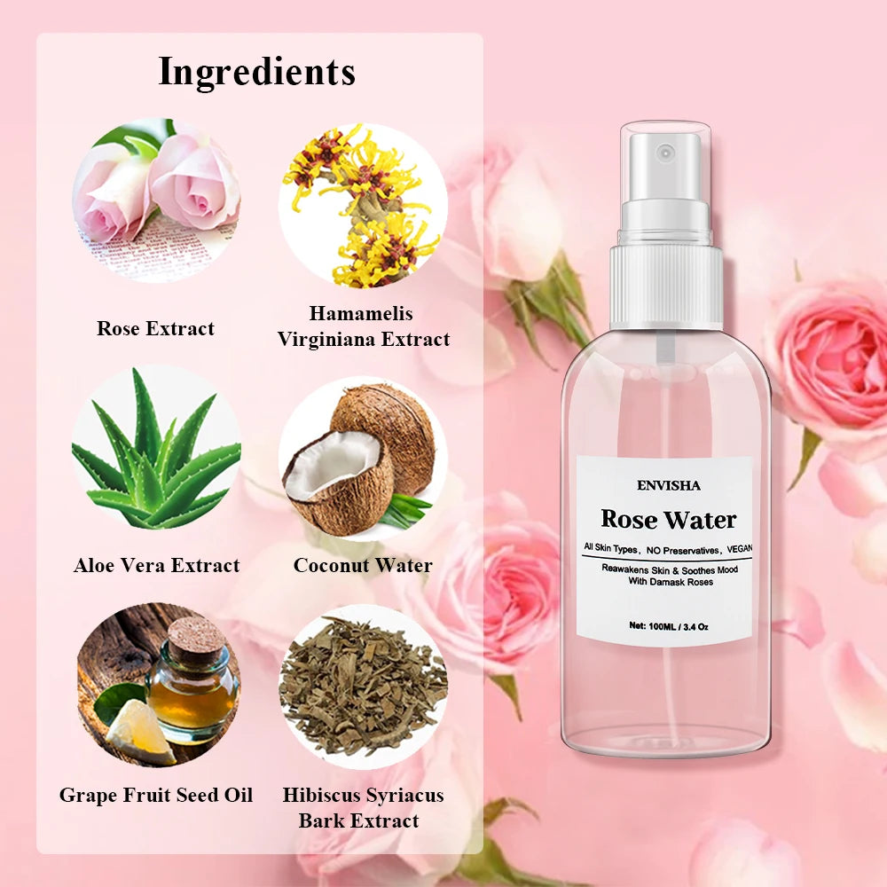 🌹 Organic Rose Water Toner – Hydrate, Refresh & Revitalize Your Skin!