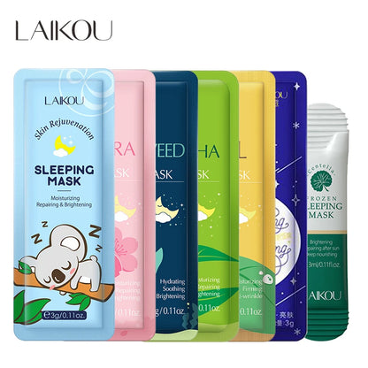 LAIKOU 7pcs Hydrating Sleeping Face Mask – Deep Hydration & Skin Nourishment