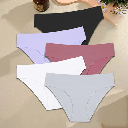 5PCS Set Seamless Ice Silk Panty  – Ultra Soft & Invisible Comfort