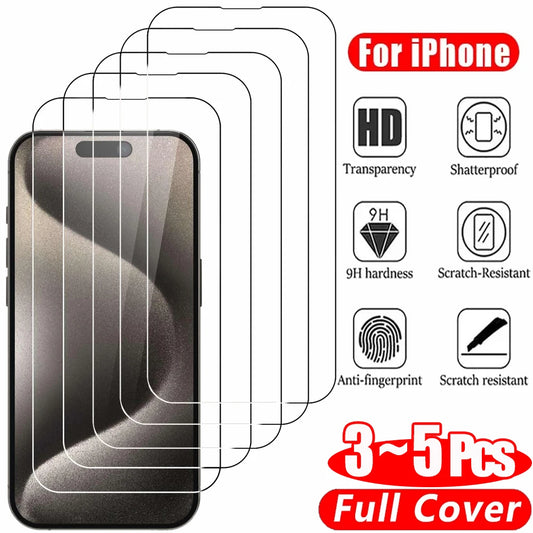 Premium Tempered Glass Screen Protector for iPhone 11–16 Series – Ultra Clear & Anti-Scratch Film