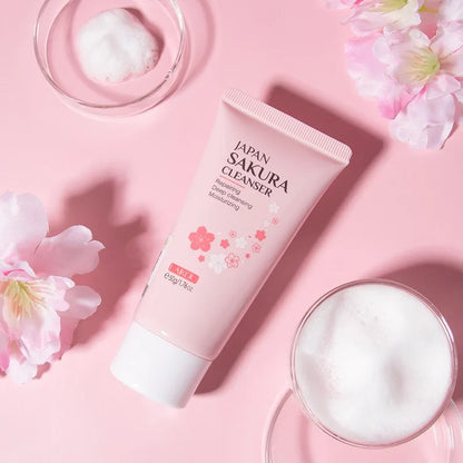 Sakura Facial Cleanser –Gentle Moisturizing, Remove Grease & Improve Oily Skin