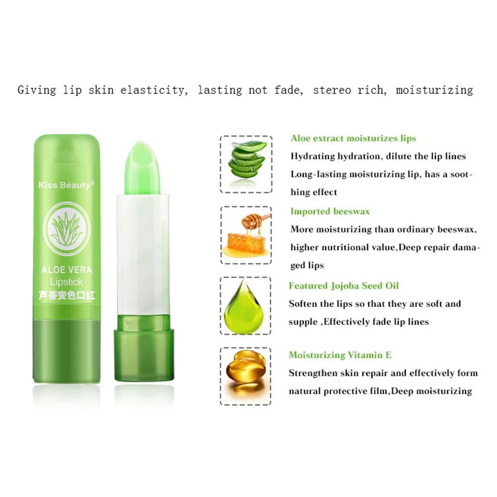 Aloe Vera Color-Changing Lip Balm – Nourishing & Long-Lasting Glow