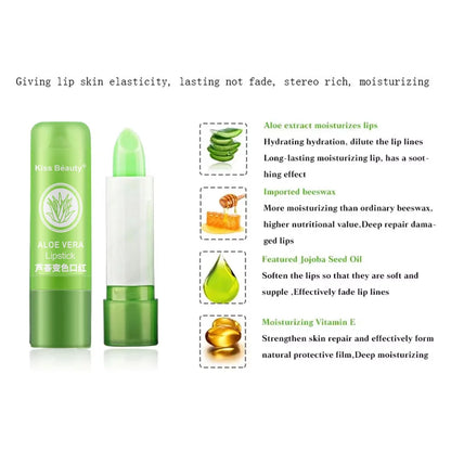 Aloe Vera Color-Changing Lip Balm – Nourishing & Long-Lasting Glow