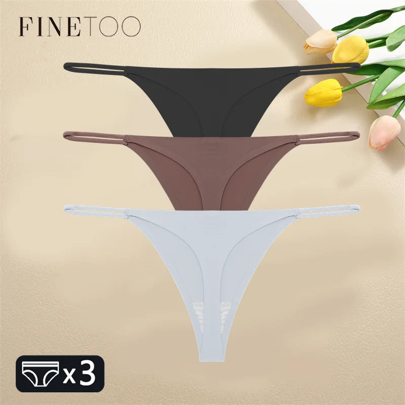 3PCS Set Seamless Thong Panty  – Sexy Low Waist Bikini Panty  for Women