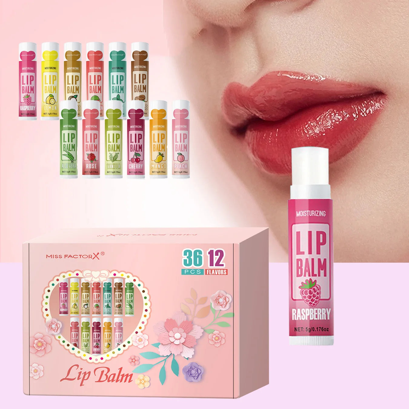 36PCS Moisturizing Lip Balm Set – Hydrating & Brightening for Soft, Smooth Lips