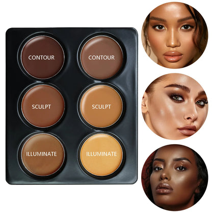 6-color Contour Cream Palette  Concealer