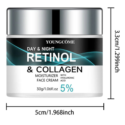 Face Moisturizer Retinol Cream, Anti Aging Neck Firming Cream, Collagen Day & Night Face Cream with Hyaluronic Acid for Women & Men