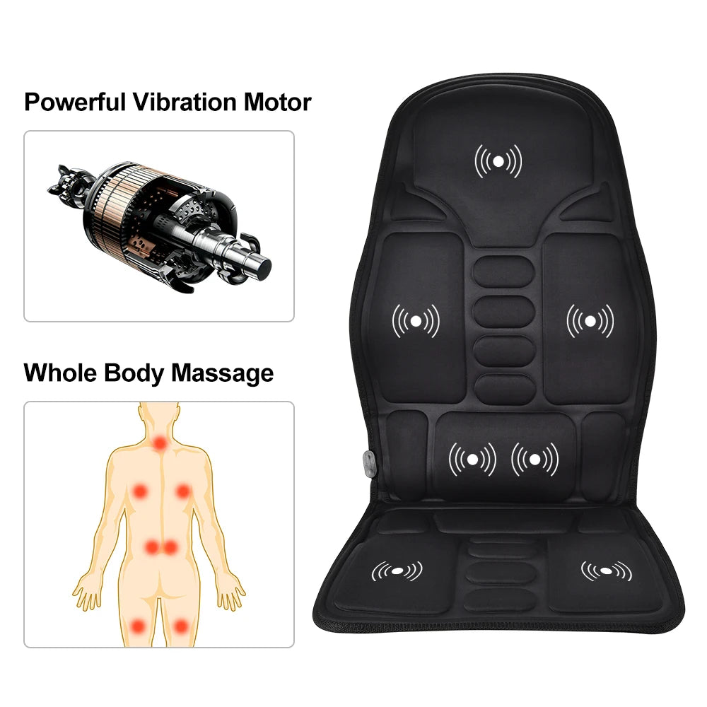 🌟 Heated Massage Chair Pad – Ultimate Comfort for Home & Car