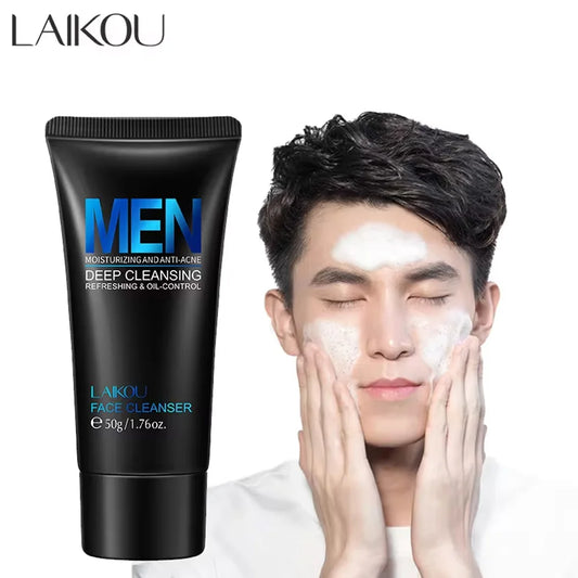 LAIKOU Men's Facial Cleanser – Moisturizing, Oil Control  & Blackhead Removal