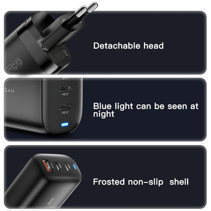 Essager 65W GaN USB C Fast Charger 3-Port Wall Charger Block For  MacBook, iPad, iPhone Series, Galaxy Series, Laptops, Game Consoles and More