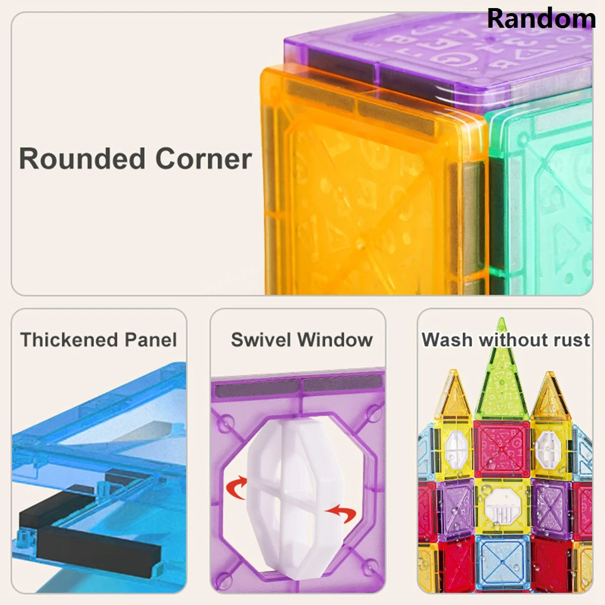 Magnet Building Tiles Construction Set,  Clear Magnetic 3D Blocks Construction Playboards