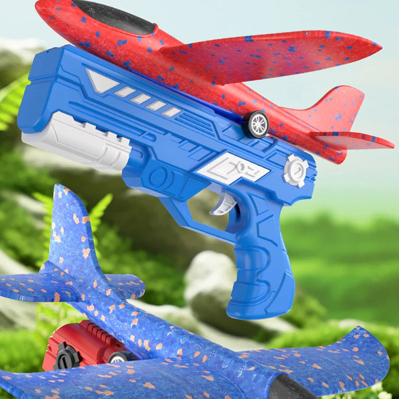 Foam Airplane Launcher Toy - Fun Outdoor Flying Toy for Boys & Girls