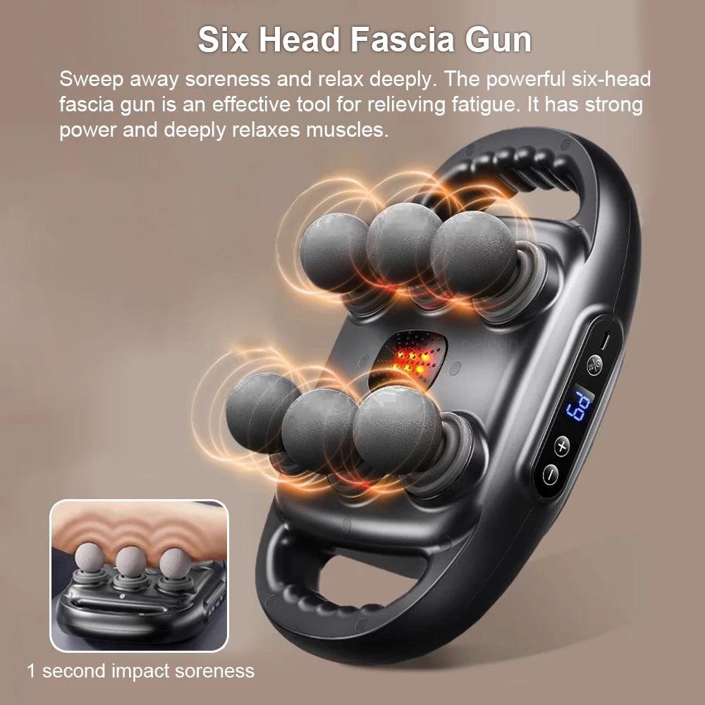 Fascia  Gun Back Waist Muscle Massager - Muscle Relaxation & Pain Relief with Adjustable Speeds