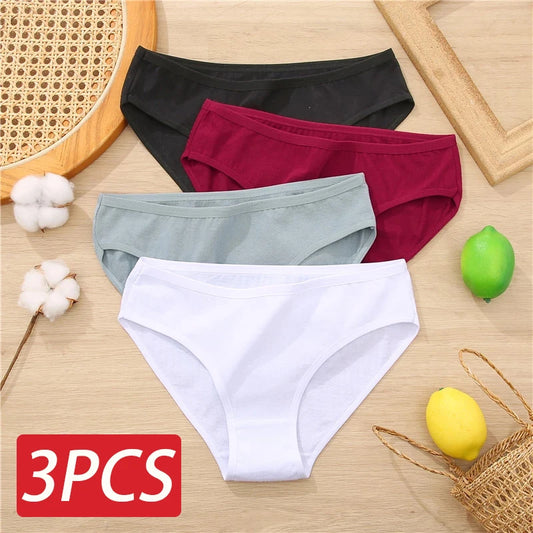 3PCS Set Cotton Jacquard Briefs Panty –  Breathable Jacquard Underwear for Women