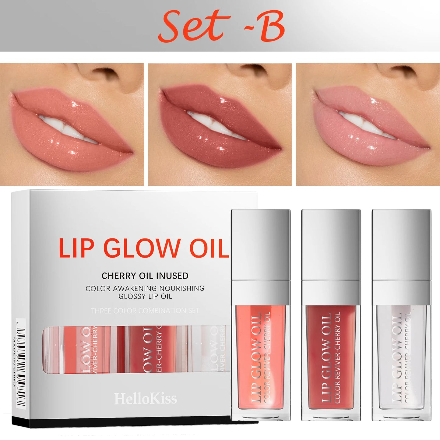 Crystal Jelly Lip Gloss Oil 3pc Set – Hydrating,  Plumping & Glossy Perfection