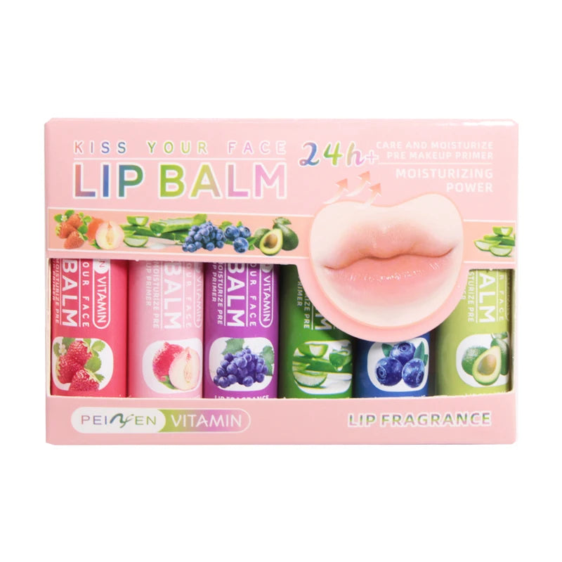 DNM 6PCS  Fruit-Flavored Lip Balm – Moisturizing & Daily Lip Care