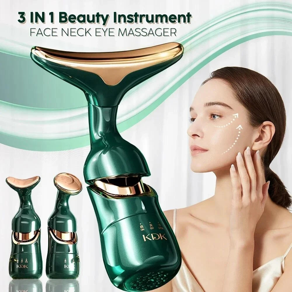 3 In 1 EMS Facial Lifting Device Neck Facial Eye Massager - Skin Tightening & Anti-Aging Massager