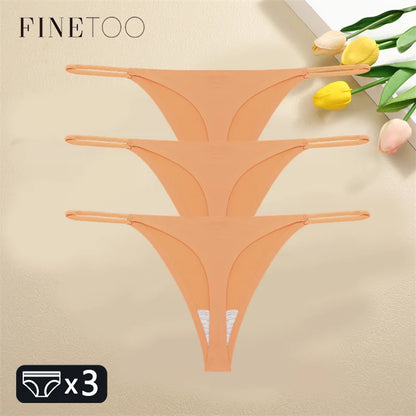 3PCS Set Seamless Thong Panty  – Sexy Low Waist Bikini Panty  for Women