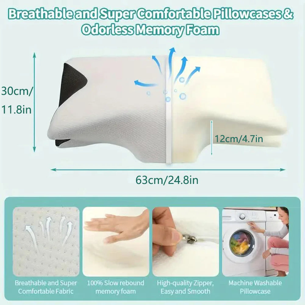 🦋 Butterfly Memory Foam Pillow – Ultimate Comfort & Neck Support!