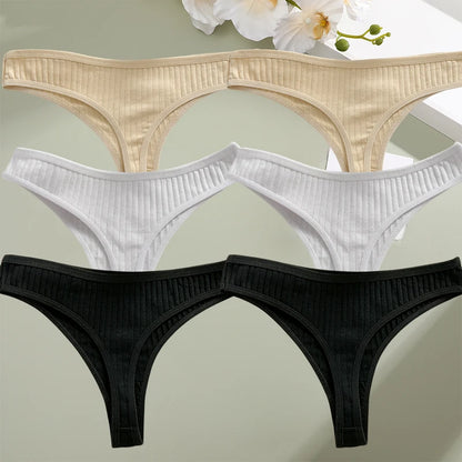 6PCS Set Women's Cotton G-String Thongs Panty– Breathable & Stylish Underwear