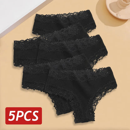 5Pcs Set Plus Size Brazilian Lace Panty – Soft, Breathable & Stylish