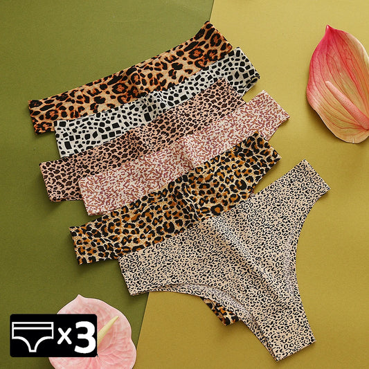 3PCS Set Leopard Panty – Ultra-Soft & Breathable Ice Silk Underwear