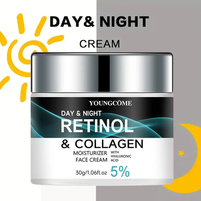 Face Moisturizer Retinol Cream, Anti Aging Neck Firming Cream, Collagen Day & Night Face Cream with Hyaluronic Acid for Women & Men