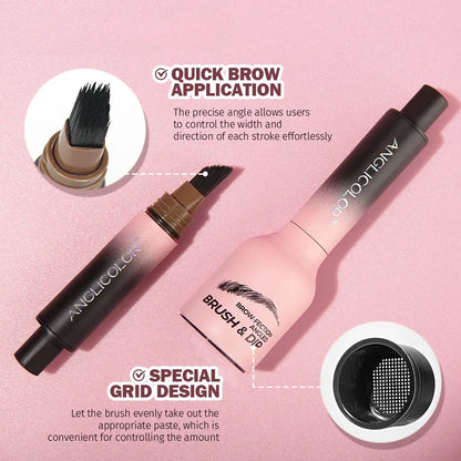 3D Wild Eyebrow Pencil – Waterproof Angled Brush for Natural Full Brows