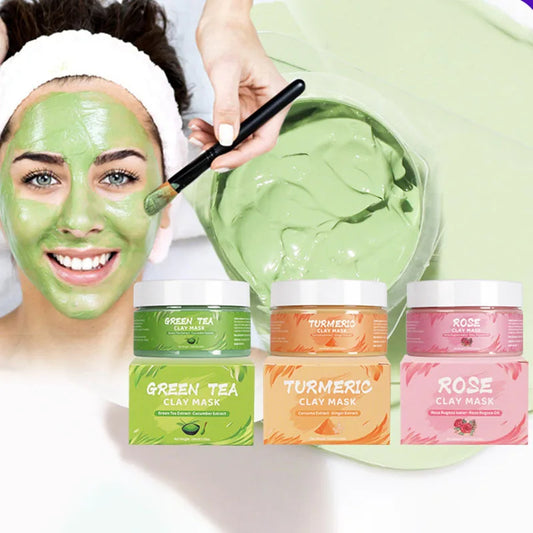 Turmeric, Green Tea, Rose & Avocado Clay Mask – Deep Cleansing & Hydrating Skincare