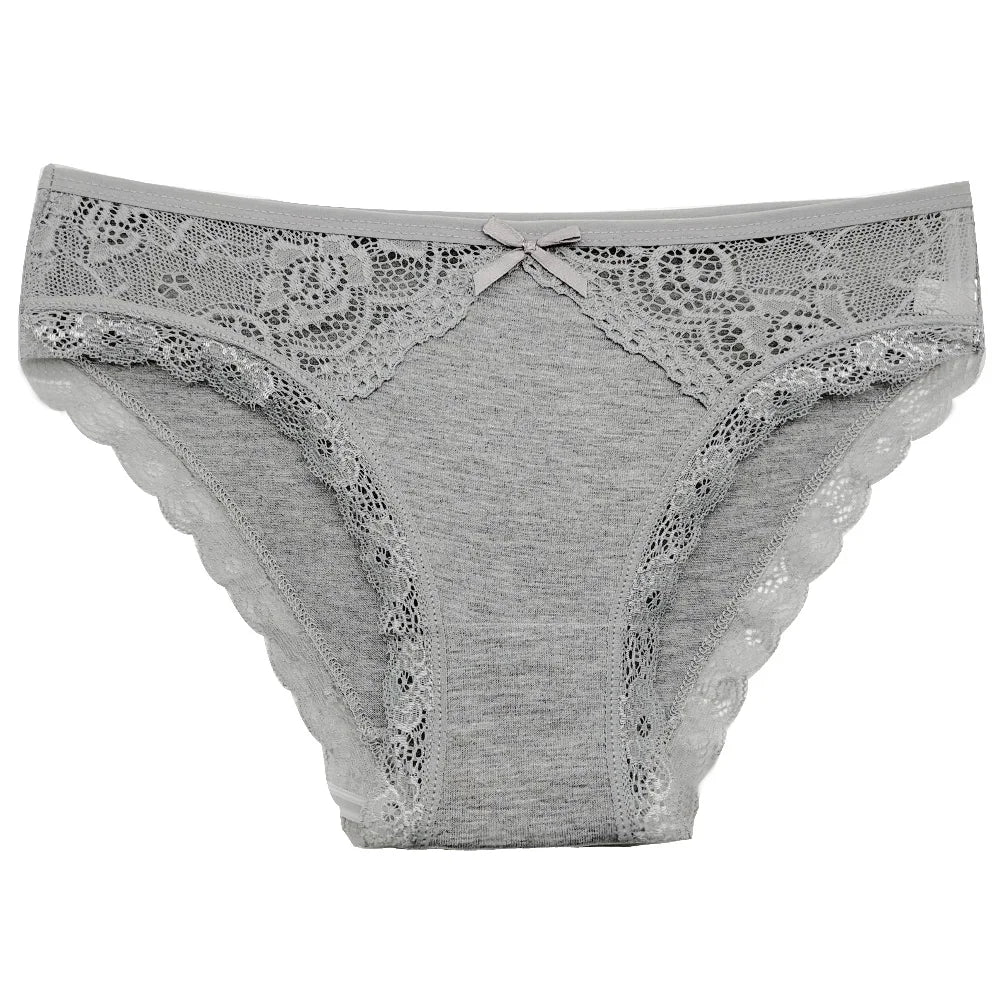 5PCS Set Stylish Lace Panty  – Low Rise Cotton Briefs for Women