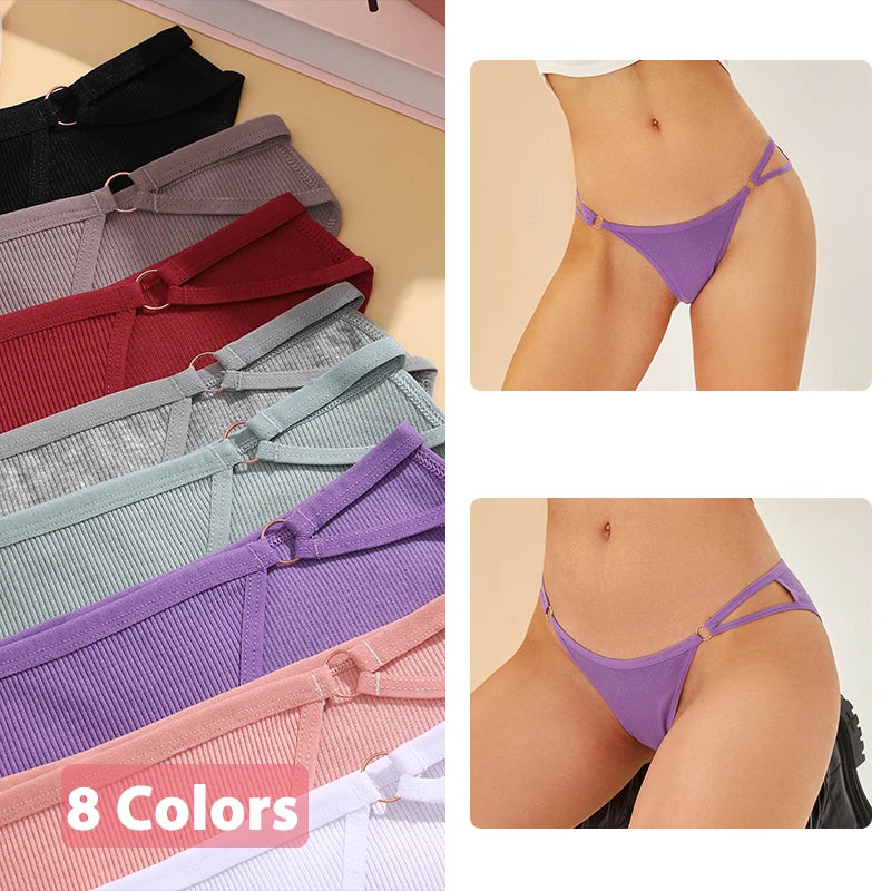 3PCS Set Women’s Cotton Panty  – Low Rise Briefs with Button Design