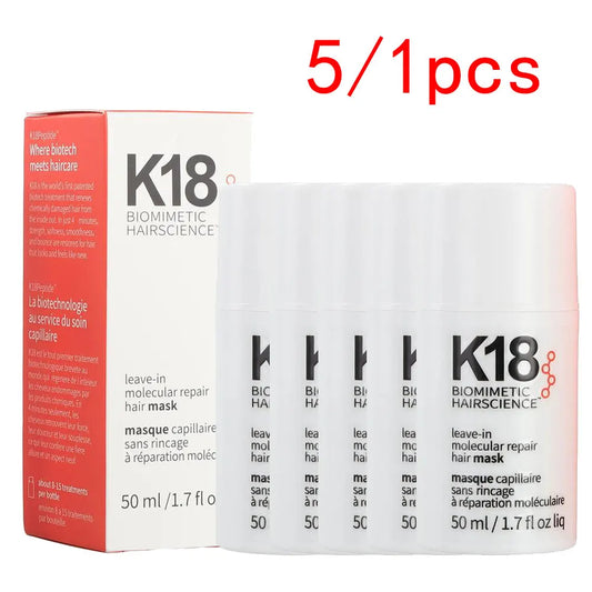 K18 Leave-In Molecular Repair Hair Mask – Deep Keratin Treatment for Damaged Hair & Scalp (1/5 PCS)