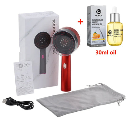 3-in-1 Electric Scalp Massager & Red Light Therapy Comb for Hair Growth