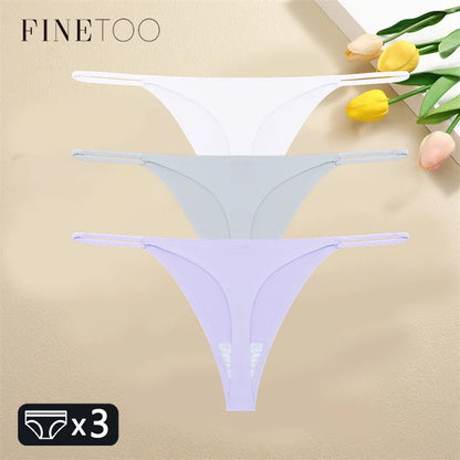 3PCS Set Seamless Thong Panty  – Sexy Low Waist Bikini Panty  for Women