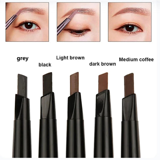 2-in-1 Waterproof Eyebrow Pencil & Brush – Long-Lasting, Natural Brow Makeup