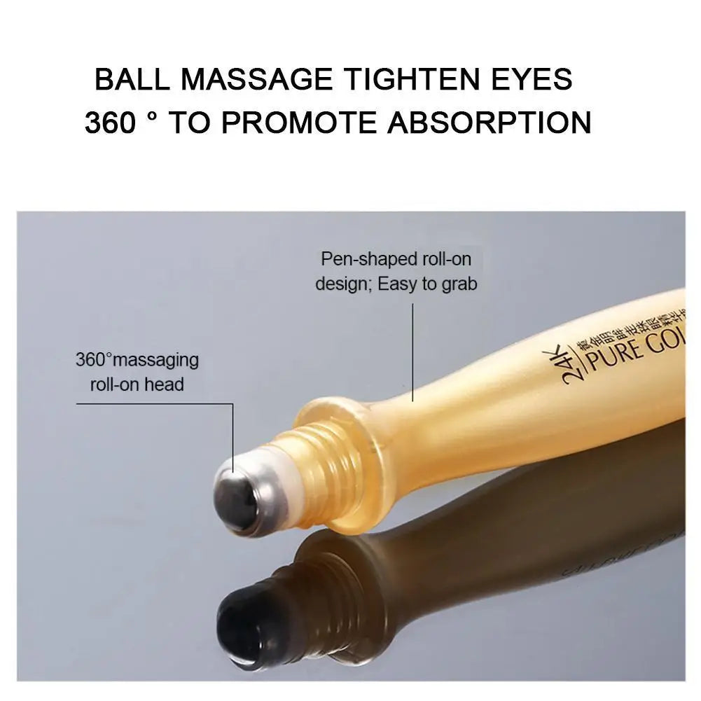 24K Gold Eye Roller Cream – Hydrating & Dark Circle Removal Eye Cream