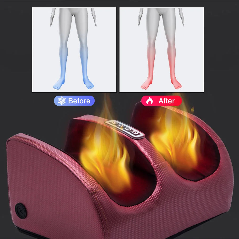 🌟 Ultimate Electric Foot Massager – Hot Compression & Shiatsu Kneading for Total Relaxation!