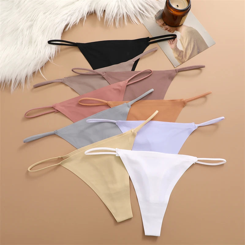 3PCS Set Seamless Thong Panty  – Sexy Low Waist Bikini Panty  for Women