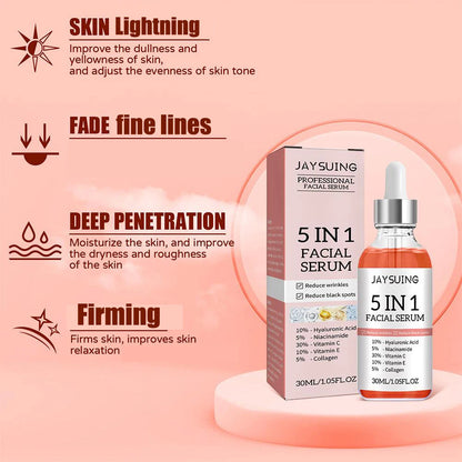 5 In 1  Facial  Serum - Moisturizer, Anti Aging Wrinkle Remover, Whitener, Black Spot Remover