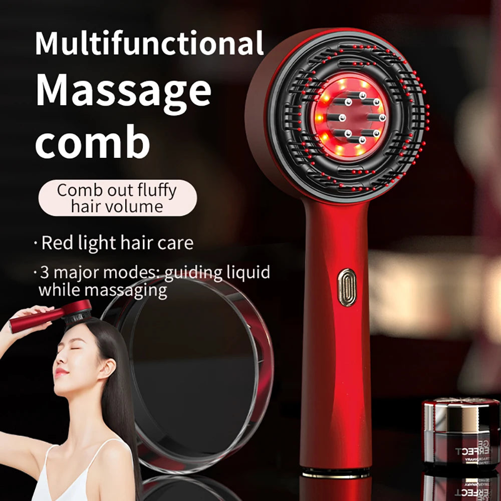 3-in-1 Electric Scalp Massager & Red Light Therapy Comb for Hair Growth