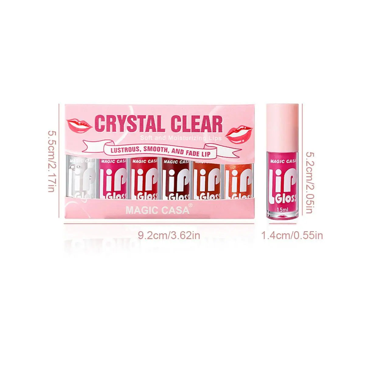 💖 Magic Casa 6-Piece Hydrating Jelly Lip Gloss  Oil – Long-Lasting Moisture & Shine!