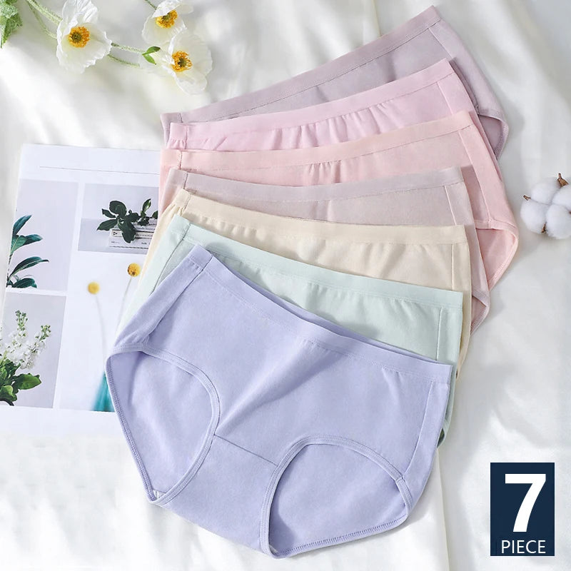 7Pcs Set Cute Bow Cotton Briefs Panty – Comfortable, Sexy, & Low Waist Design