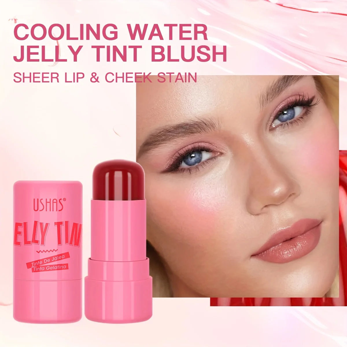 💖 3-in-1 Jelly Blush Stick – Blush, Lip Stain & Eyeshadow Magic!